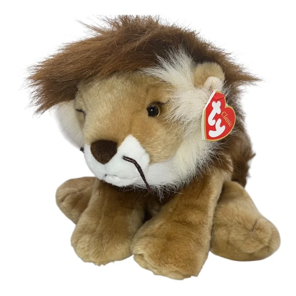 Ty Classic‎ Regent Lion Plush Stuffed Animal Toy Brown Mane Heart Tag